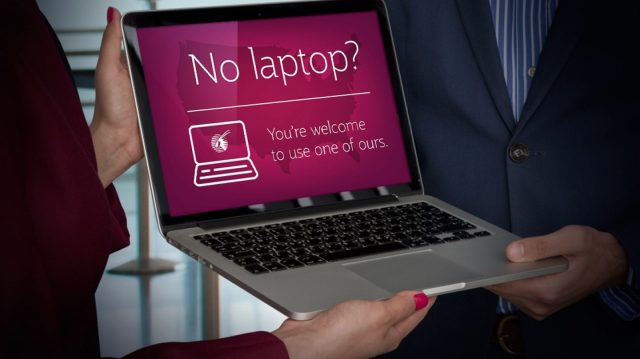 qatar airways préstamo portátiles