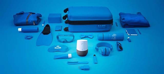 Blue Bot KLM ayuda para hacer maletas
